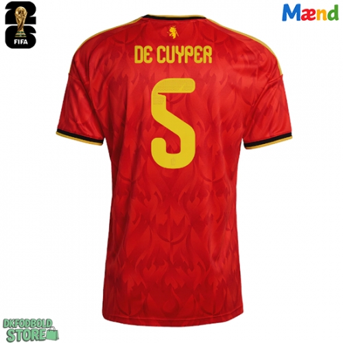 Belgien Maxim De Cuyper #5 Replika Hjemmebanetrøje VM 2026 Kortærmet